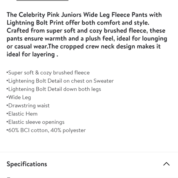 Celebrity Pink Juniors Set w/Sweater and Wide Leg Pants. - Picture 9 of 14